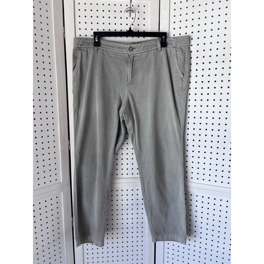 J Crew Women's 14‎ Soft Green Straight Leg Ankle Cotton Chino Pants